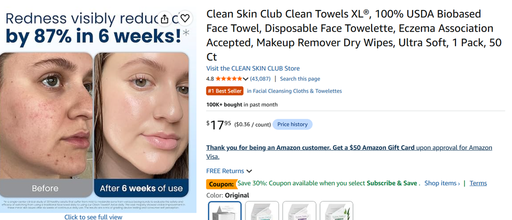 Clean Skin Club Clean Towels