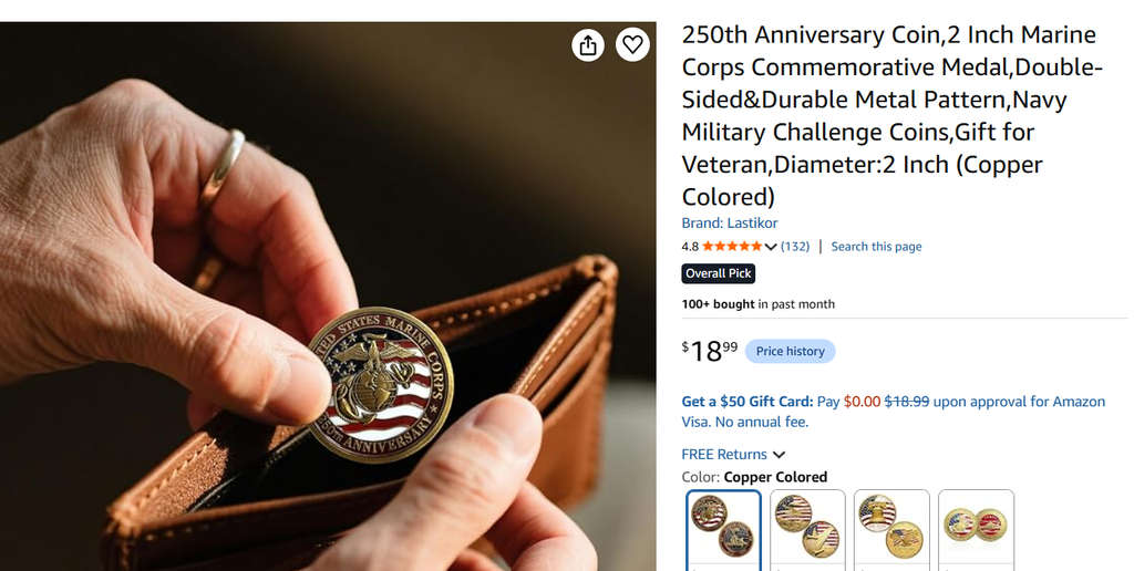 BEST Marine Corps 250th Anniversary Coin